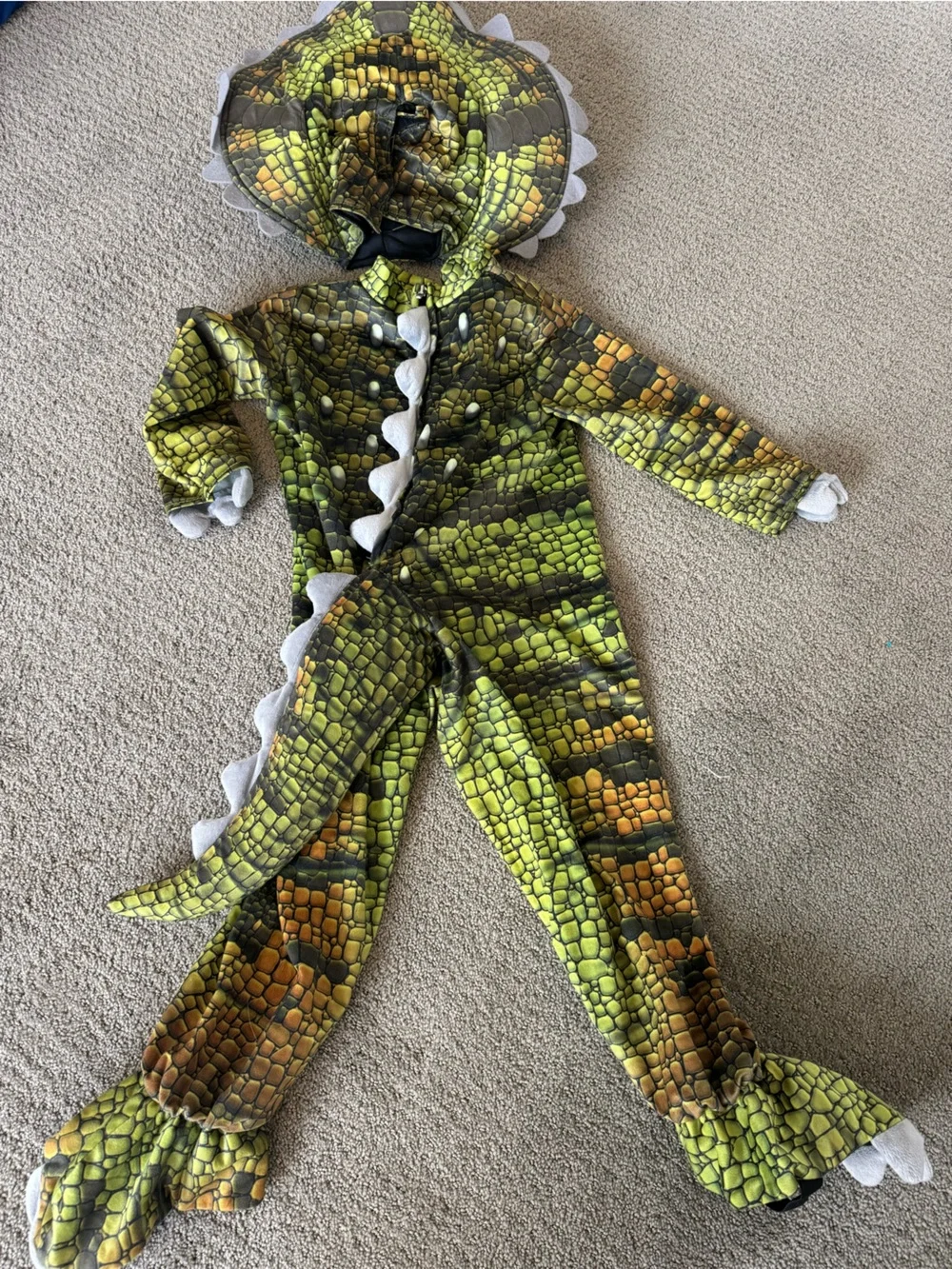 Spooktacular Creations Triceratops Dinosaur Costume Toddler 3T Halloween Green